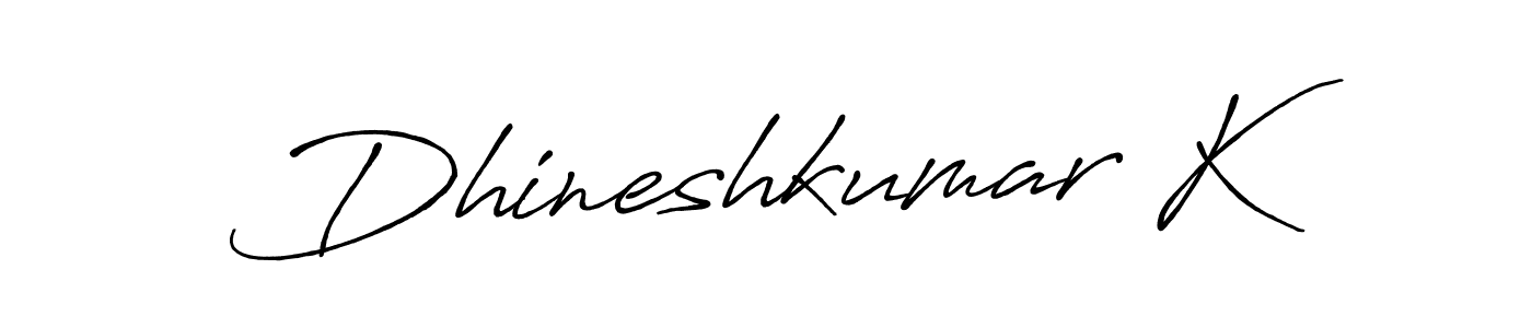 You can use this online signature creator to create a handwritten signature for the name Dhineshkumar K. This is the best online autograph maker. Dhineshkumar K signature style 7 images and pictures png