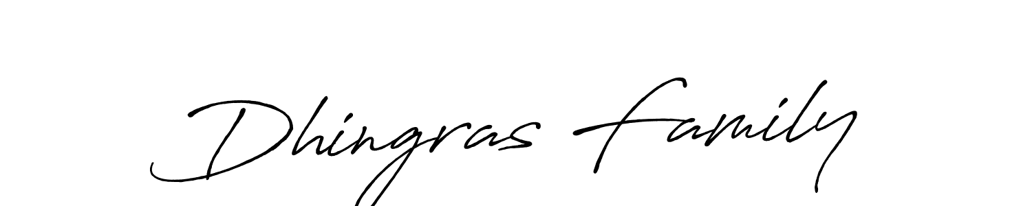 Dhingras Family stylish signature style. Best Handwritten Sign (Antro_Vectra_Bolder) for my name. Handwritten Signature Collection Ideas for my name Dhingras Family. Dhingras Family signature style 7 images and pictures png