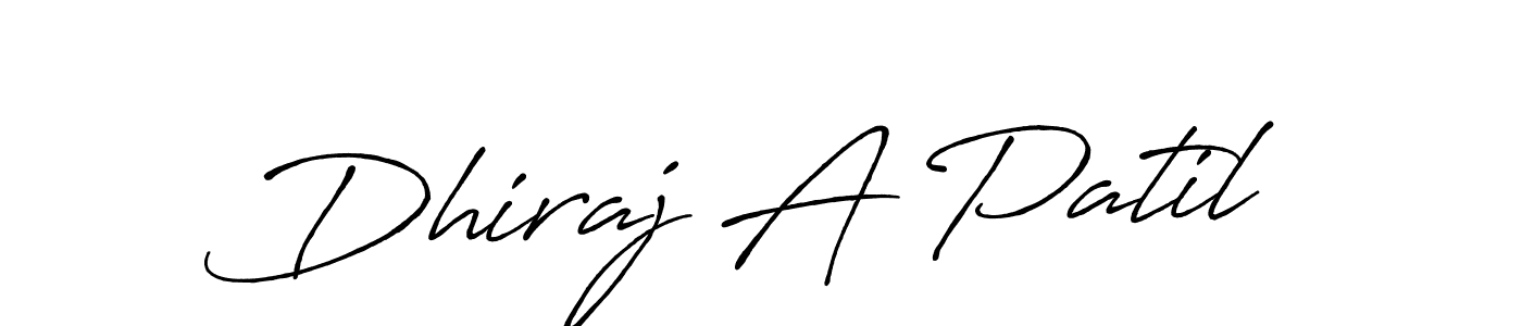 Create a beautiful signature design for name Dhiraj A Patil. With this signature (Antro_Vectra_Bolder) fonts, you can make a handwritten signature for free. Dhiraj A Patil signature style 7 images and pictures png