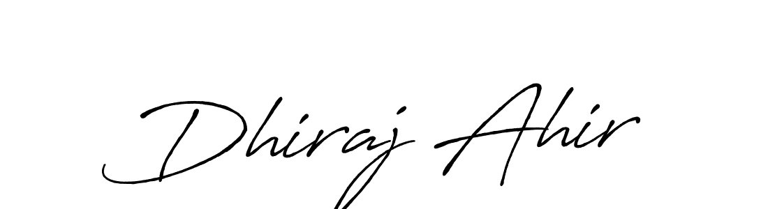 Make a beautiful signature design for name Dhiraj Ahir. With this signature (Antro_Vectra_Bolder) style, you can create a handwritten signature for free. Dhiraj Ahir signature style 7 images and pictures png