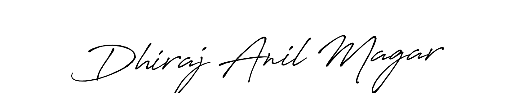 How to make Dhiraj Anil Magar name signature. Use Antro_Vectra_Bolder style for creating short signs online. This is the latest handwritten sign. Dhiraj Anil Magar signature style 7 images and pictures png