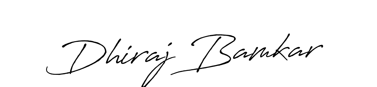 Design your own signature with our free online signature maker. With this signature software, you can create a handwritten (Antro_Vectra_Bolder) signature for name Dhiraj Bamkar. Dhiraj Bamkar signature style 7 images and pictures png
