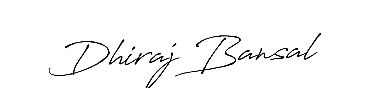 Create a beautiful signature design for name Dhiraj Bansal. With this signature (Antro_Vectra_Bolder) fonts, you can make a handwritten signature for free. Dhiraj Bansal signature style 7 images and pictures png