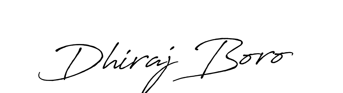 Create a beautiful signature design for name Dhiraj Boro. With this signature (Antro_Vectra_Bolder) fonts, you can make a handwritten signature for free. Dhiraj Boro signature style 7 images and pictures png