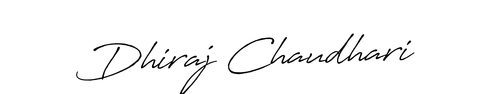 How to make Dhiraj Chaudhari name signature. Use Antro_Vectra_Bolder style for creating short signs online. This is the latest handwritten sign. Dhiraj Chaudhari signature style 7 images and pictures png