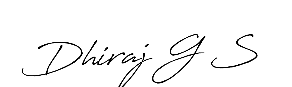 Also we have Dhiraj G S name is the best signature style. Create professional handwritten signature collection using Antro_Vectra_Bolder autograph style. Dhiraj G S signature style 7 images and pictures png