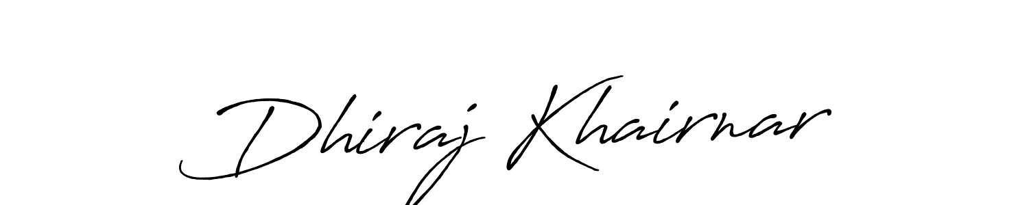 Create a beautiful signature design for name Dhiraj Khairnar. With this signature (Antro_Vectra_Bolder) fonts, you can make a handwritten signature for free. Dhiraj Khairnar signature style 7 images and pictures png