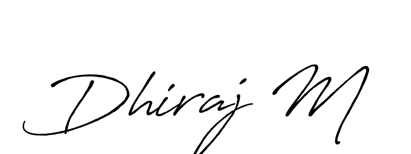 Antro_Vectra_Bolder is a professional signature style that is perfect for those who want to add a touch of class to their signature. It is also a great choice for those who want to make their signature more unique. Get Dhiraj M name to fancy signature for free. Dhiraj M signature style 7 images and pictures png