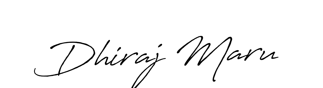 Create a beautiful signature design for name Dhiraj Maru. With this signature (Antro_Vectra_Bolder) fonts, you can make a handwritten signature for free. Dhiraj Maru signature style 7 images and pictures png