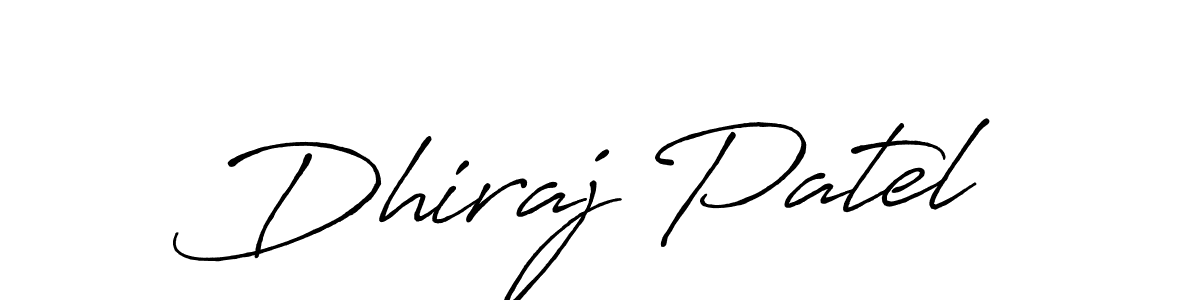 It looks lik you need a new signature style for name Dhiraj Patel. Design unique handwritten (Antro_Vectra_Bolder) signature with our free signature maker in just a few clicks. Dhiraj Patel signature style 7 images and pictures png