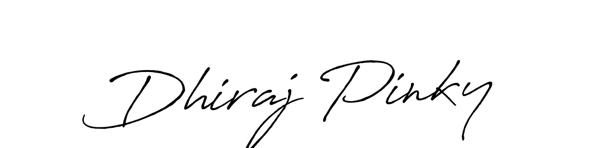 Also we have Dhiraj Pinky name is the best signature style. Create professional handwritten signature collection using Antro_Vectra_Bolder autograph style. Dhiraj Pinky signature style 7 images and pictures png