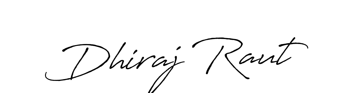 Antro_Vectra_Bolder is a professional signature style that is perfect for those who want to add a touch of class to their signature. It is also a great choice for those who want to make their signature more unique. Get Dhiraj Raut name to fancy signature for free. Dhiraj Raut signature style 7 images and pictures png
