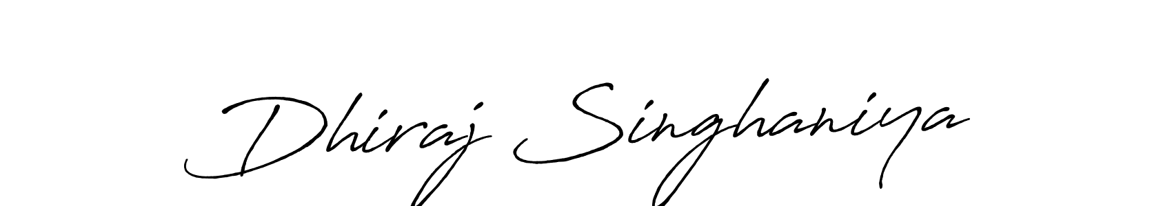 Make a beautiful signature design for name Dhiraj Singhaniya. With this signature (Antro_Vectra_Bolder) style, you can create a handwritten signature for free. Dhiraj Singhaniya signature style 7 images and pictures png