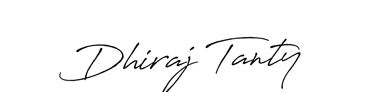 The best way (Antro_Vectra_Bolder) to make a short signature is to pick only two or three words in your name. The name Dhiraj Tanty include a total of six letters. For converting this name. Dhiraj Tanty signature style 7 images and pictures png