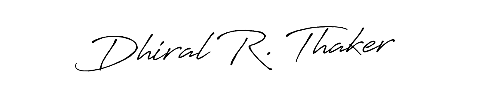 if you are searching for the best signature style for your name Dhiral R. Thaker. so please give up your signature search. here we have designed multiple signature styles  using Antro_Vectra_Bolder. Dhiral R. Thaker signature style 7 images and pictures png