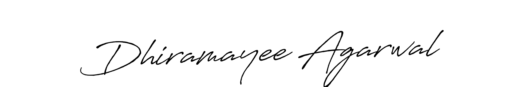 How to make Dhiramayee Agarwal signature? Antro_Vectra_Bolder is a professional autograph style. Create handwritten signature for Dhiramayee Agarwal name. Dhiramayee Agarwal signature style 7 images and pictures png