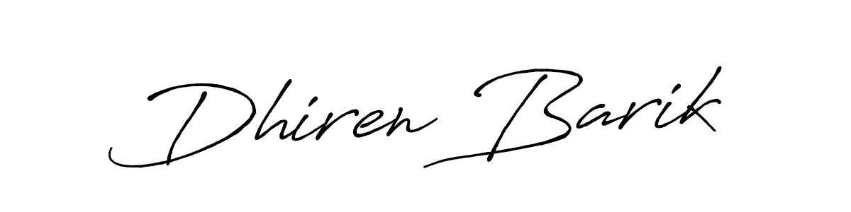 Design your own signature with our free online signature maker. With this signature software, you can create a handwritten (Antro_Vectra_Bolder) signature for name Dhiren Barik. Dhiren Barik signature style 7 images and pictures png