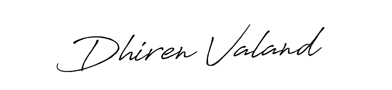 How to make Dhiren Valand name signature. Use Antro_Vectra_Bolder style for creating short signs online. This is the latest handwritten sign. Dhiren Valand signature style 7 images and pictures png