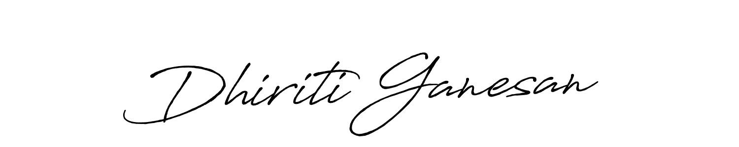 Also we have Dhiriti Ganesan name is the best signature style. Create professional handwritten signature collection using Antro_Vectra_Bolder autograph style. Dhiriti Ganesan signature style 7 images and pictures png