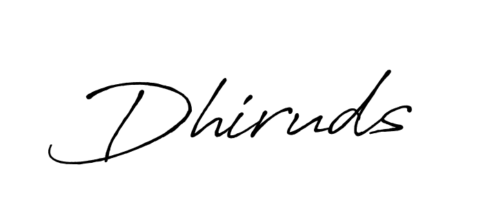 Use a signature maker to create a handwritten signature online. With this signature software, you can design (Antro_Vectra_Bolder) your own signature for name Dhiruds. Dhiruds signature style 7 images and pictures png