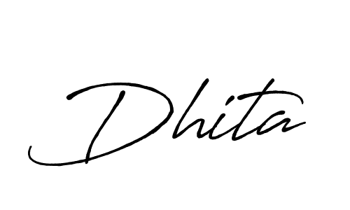 Create a beautiful signature design for name Dhita. With this signature (Antro_Vectra_Bolder) fonts, you can make a handwritten signature for free. Dhita signature style 7 images and pictures png