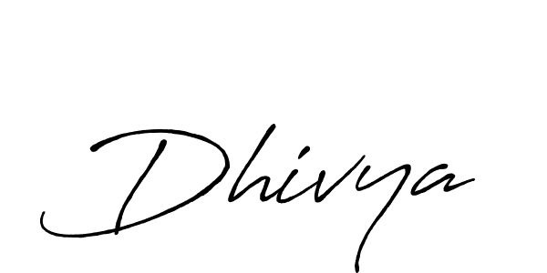 Create a beautiful signature design for name Dhivya. With this signature (Antro_Vectra_Bolder) fonts, you can make a handwritten signature for free. Dhivya signature style 7 images and pictures png