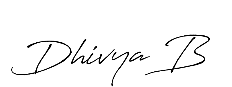 How to make Dhivya B name signature. Use Antro_Vectra_Bolder style for creating short signs online. This is the latest handwritten sign. Dhivya B signature style 7 images and pictures png