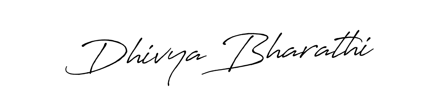 Create a beautiful signature design for name Dhivya Bharathi. With this signature (Antro_Vectra_Bolder) fonts, you can make a handwritten signature for free. Dhivya Bharathi signature style 7 images and pictures png