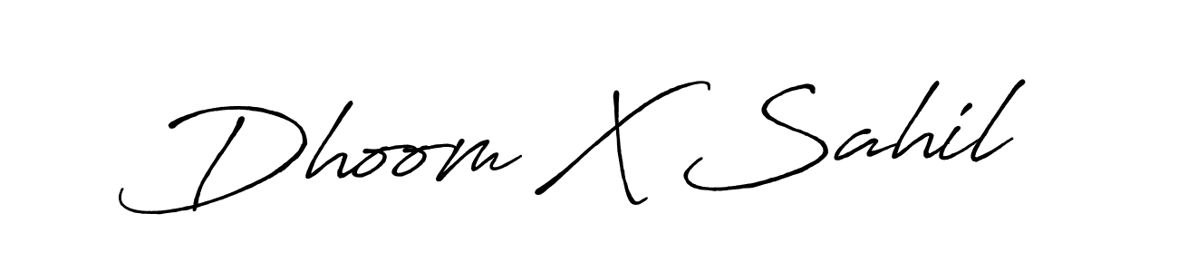 Make a beautiful signature design for name Dhoom X Sahil. Use this online signature maker to create a handwritten signature for free. Dhoom X Sahil signature style 7 images and pictures png