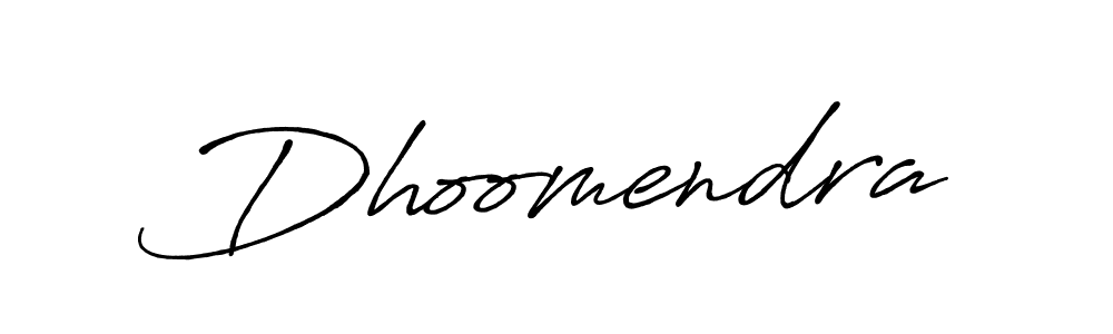 Create a beautiful signature design for name Dhoomendra. With this signature (Antro_Vectra_Bolder) fonts, you can make a handwritten signature for free. Dhoomendra signature style 7 images and pictures png