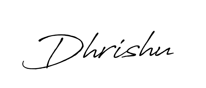 Make a beautiful signature design for name Dhrishu. With this signature (Antro_Vectra_Bolder) style, you can create a handwritten signature for free. Dhrishu signature style 7 images and pictures png