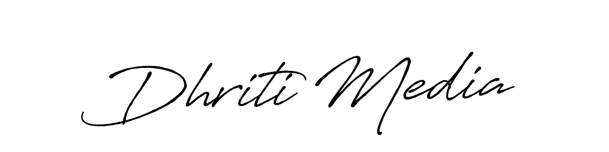 if you are searching for the best signature style for your name Dhriti Media. so please give up your signature search. here we have designed multiple signature styles  using Antro_Vectra_Bolder. Dhriti Media signature style 7 images and pictures png