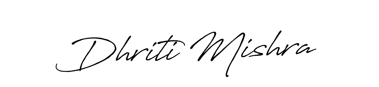 Create a beautiful signature design for name Dhriti Mishra. With this signature (Antro_Vectra_Bolder) fonts, you can make a handwritten signature for free. Dhriti Mishra signature style 7 images and pictures png