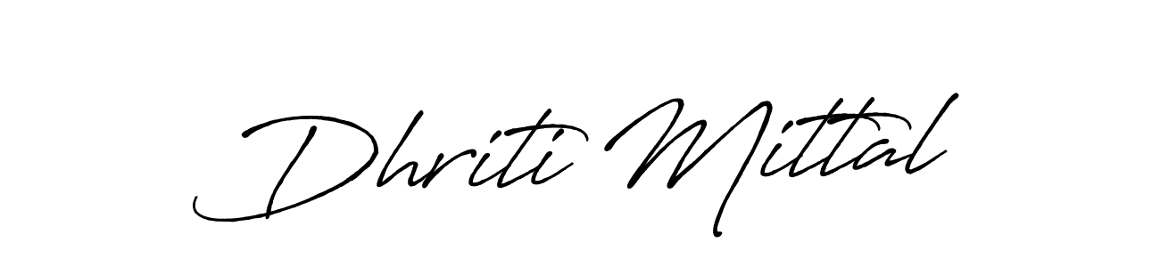 It looks lik you need a new signature style for name Dhriti Mittal. Design unique handwritten (Antro_Vectra_Bolder) signature with our free signature maker in just a few clicks. Dhriti Mittal signature style 7 images and pictures png