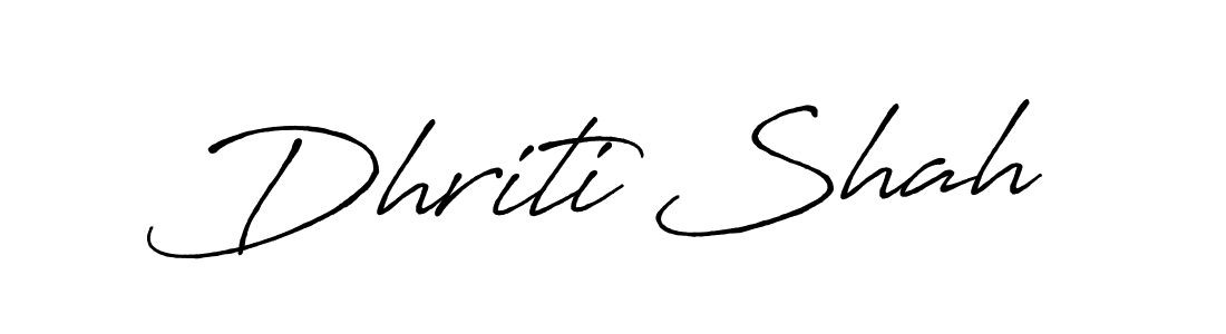 How to make Dhriti Shah name signature. Use Antro_Vectra_Bolder style for creating short signs online. This is the latest handwritten sign. Dhriti Shah signature style 7 images and pictures png