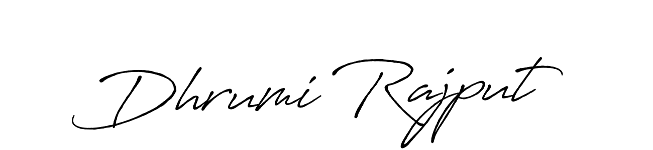 Create a beautiful signature design for name Dhrumi Rajput. With this signature (Antro_Vectra_Bolder) fonts, you can make a handwritten signature for free. Dhrumi Rajput signature style 7 images and pictures png