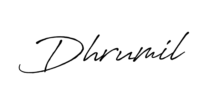 Make a beautiful signature design for name Dhrumil. With this signature (Antro_Vectra_Bolder) style, you can create a handwritten signature for free. Dhrumil signature style 7 images and pictures png