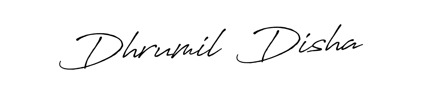 How to make Dhrumil  Disha signature? Antro_Vectra_Bolder is a professional autograph style. Create handwritten signature for Dhrumil  Disha name. Dhrumil  Disha signature style 7 images and pictures png