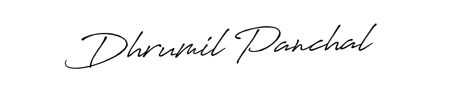 Use a signature maker to create a handwritten signature online. With this signature software, you can design (Antro_Vectra_Bolder) your own signature for name Dhrumil Panchal. Dhrumil Panchal signature style 7 images and pictures png