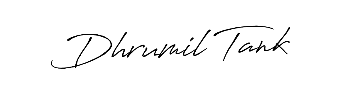 How to make Dhrumil Tank signature? Antro_Vectra_Bolder is a professional autograph style. Create handwritten signature for Dhrumil Tank name. Dhrumil Tank signature style 7 images and pictures png