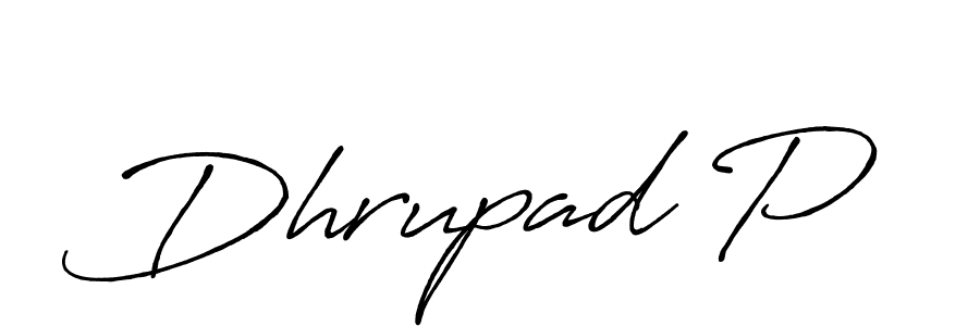 if you are searching for the best signature style for your name Dhrupad P. so please give up your signature search. here we have designed multiple signature styles  using Antro_Vectra_Bolder. Dhrupad P signature style 7 images and pictures png