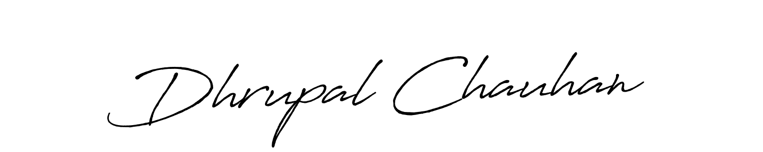 How to make Dhrupal Chauhan name signature. Use Antro_Vectra_Bolder style for creating short signs online. This is the latest handwritten sign. Dhrupal Chauhan signature style 7 images and pictures png
