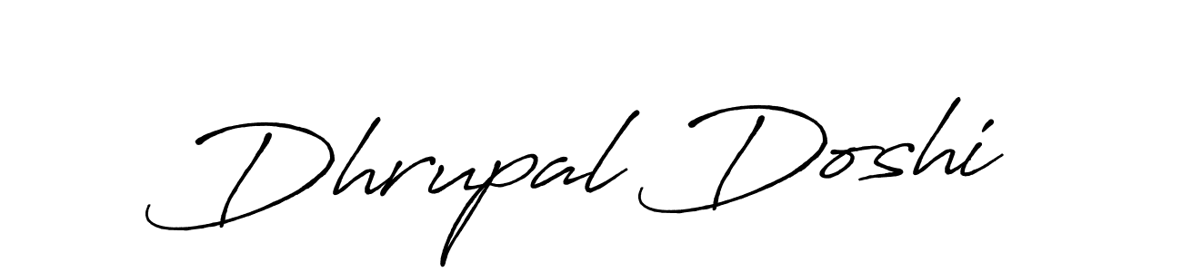 Make a beautiful signature design for name Dhrupal Doshi. With this signature (Antro_Vectra_Bolder) style, you can create a handwritten signature for free. Dhrupal Doshi signature style 7 images and pictures png