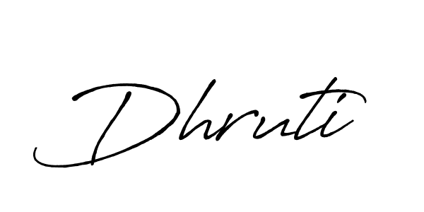 Make a beautiful signature design for name Dhruti. With this signature (Antro_Vectra_Bolder) style, you can create a handwritten signature for free. Dhruti signature style 7 images and pictures png