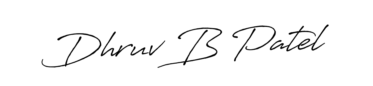 How to make Dhruv B Patel name signature. Use Antro_Vectra_Bolder style for creating short signs online. This is the latest handwritten sign. Dhruv B Patel signature style 7 images and pictures png