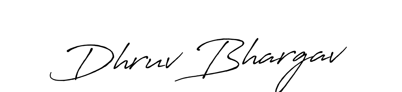 Create a beautiful signature design for name Dhruv Bhargav. With this signature (Antro_Vectra_Bolder) fonts, you can make a handwritten signature for free. Dhruv Bhargav signature style 7 images and pictures png