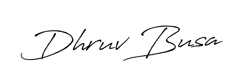 Make a beautiful signature design for name Dhruv Busa. With this signature (Antro_Vectra_Bolder) style, you can create a handwritten signature for free. Dhruv Busa signature style 7 images and pictures png