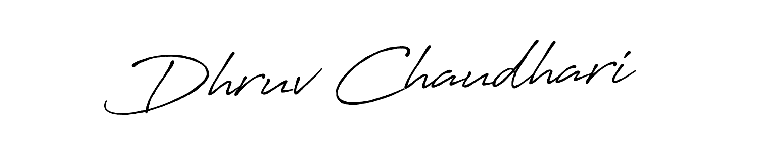 Antro_Vectra_Bolder is a professional signature style that is perfect for those who want to add a touch of class to their signature. It is also a great choice for those who want to make their signature more unique. Get Dhruv Chaudhari name to fancy signature for free. Dhruv Chaudhari signature style 7 images and pictures png