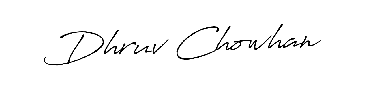 Create a beautiful signature design for name Dhruv Chowhan. With this signature (Antro_Vectra_Bolder) fonts, you can make a handwritten signature for free. Dhruv Chowhan signature style 7 images and pictures png