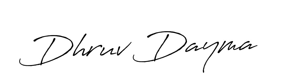 Make a beautiful signature design for name Dhruv Dayma. With this signature (Antro_Vectra_Bolder) style, you can create a handwritten signature for free. Dhruv Dayma signature style 7 images and pictures png